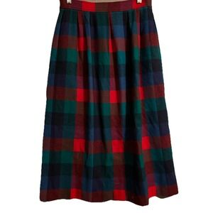 Pendleton Red and Green Plaid A-Line Skirt